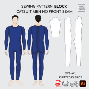 men bodysuit sewing pattern block men catsuit slopper no front seam