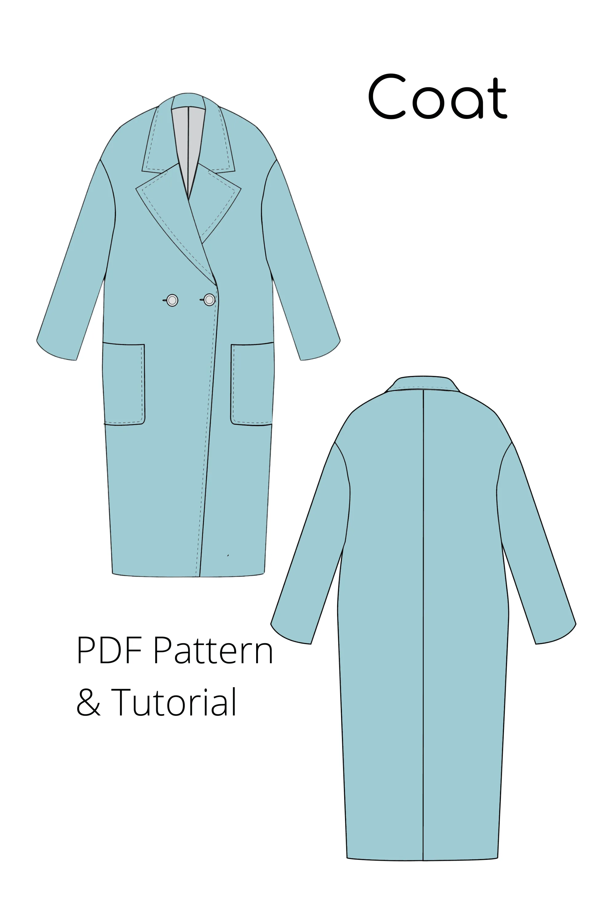 MATERNITY Sewing Pattern | Long Coat | Pregnancy Coat | Maternity Outerwear | Patterns for pregnancy | Ambitious Elle Patterns - Basic Pattern Block