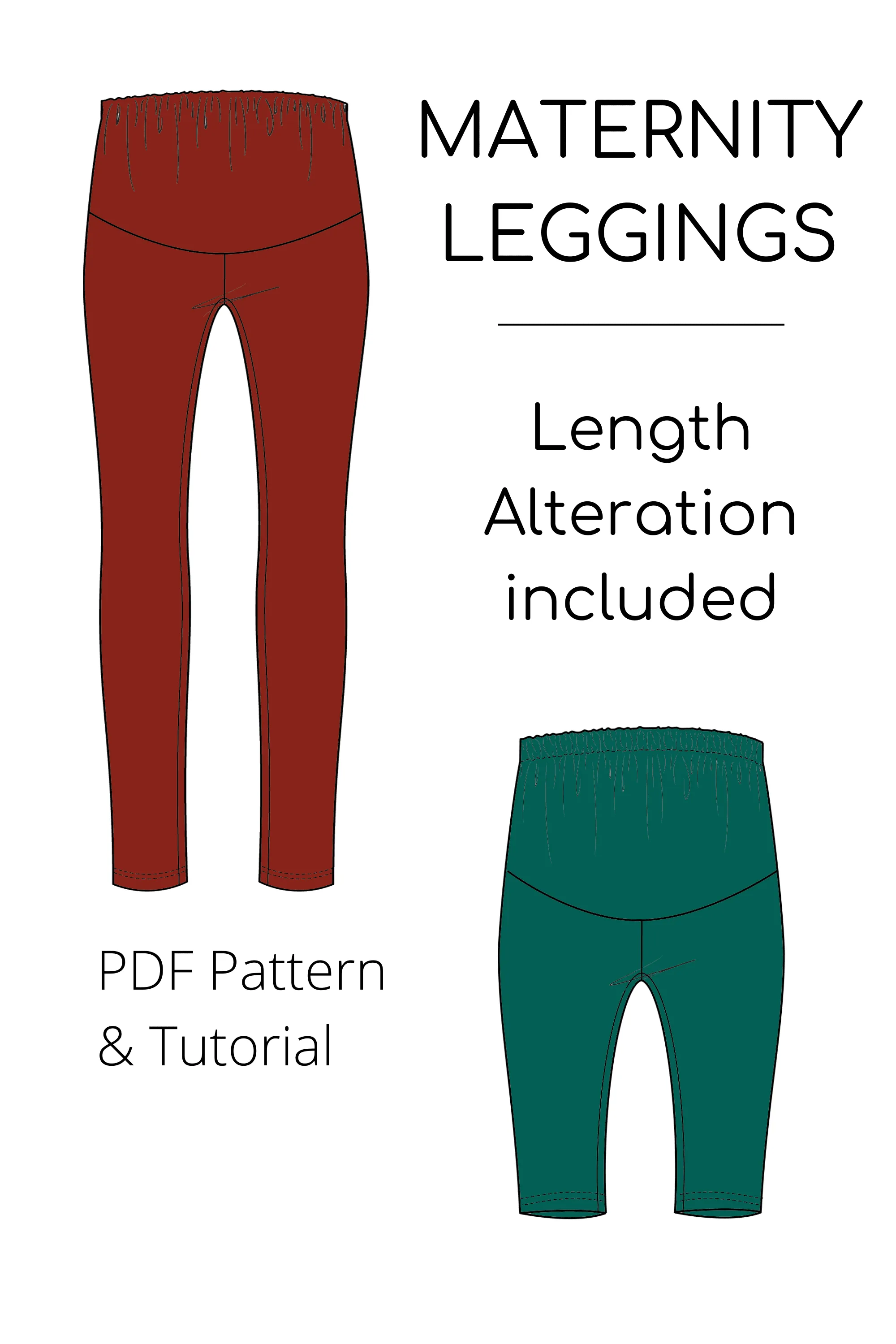Maternity Pregnancy Pdf Leggings Sewing Pattern | Pregnancy Leggings | Maternity Patterns | Patterns for pregnancy | Ambitious Elle Patterns - Basic Pattern Block