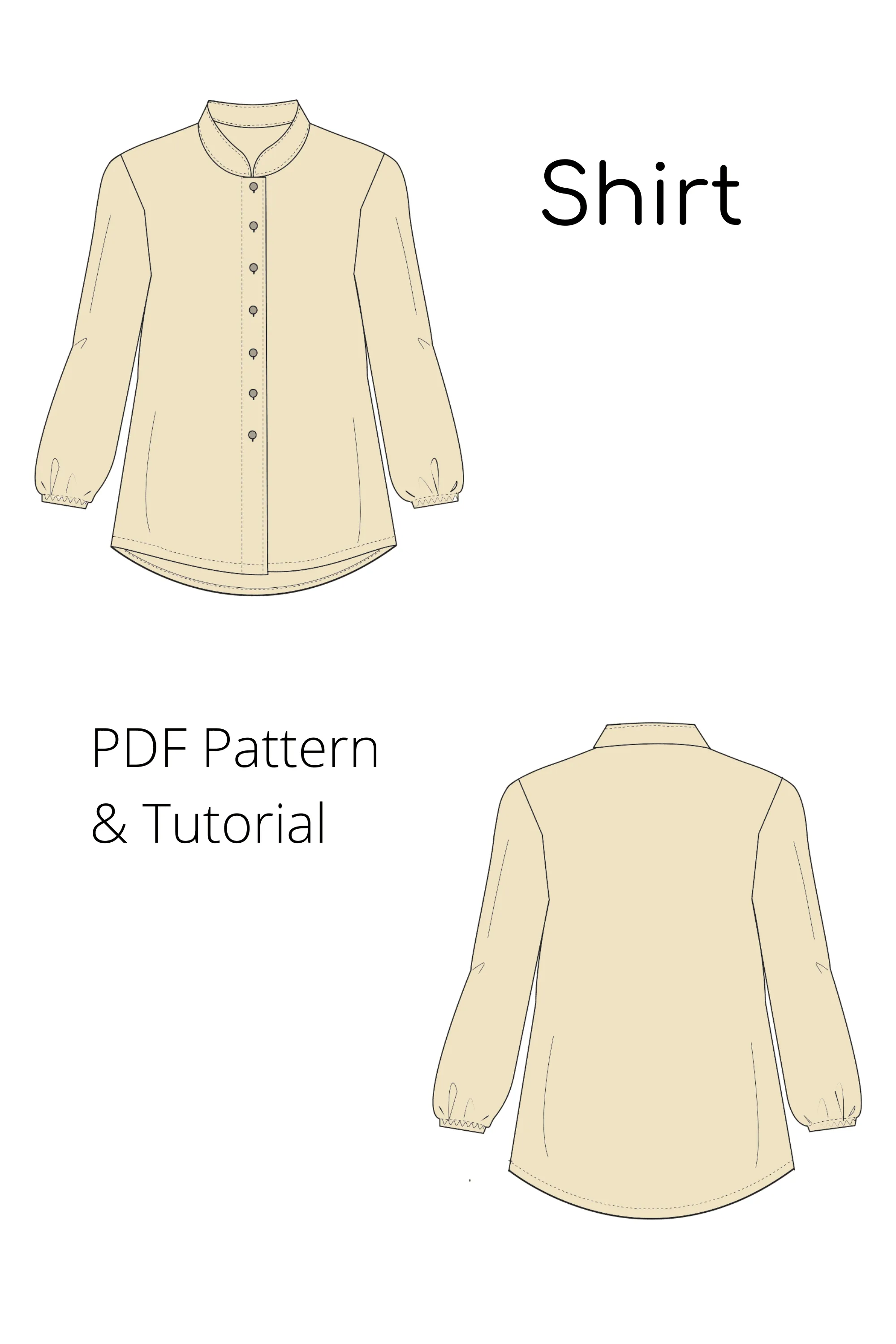 Maternity Pregnancy PDF Shirt Sewing Pattern | Shirt | Longsleeve | Maternitywear | Shirt Relaxed Fit | Pdf Maternity Fashion | Sizes XS-6XL - Basic Pattern Block