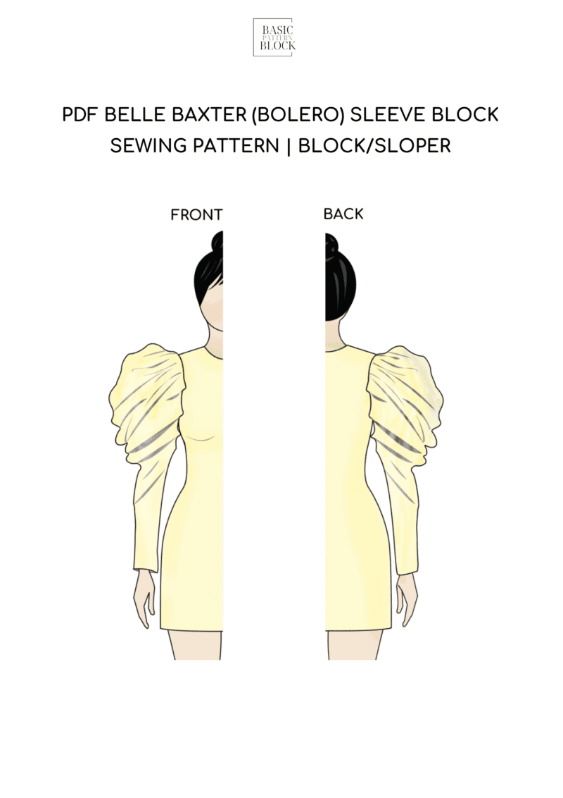 Bella Baxter(bolero) Sleeve | Sewing Pattern Block | XXS-6XL - Basic Pattern Block