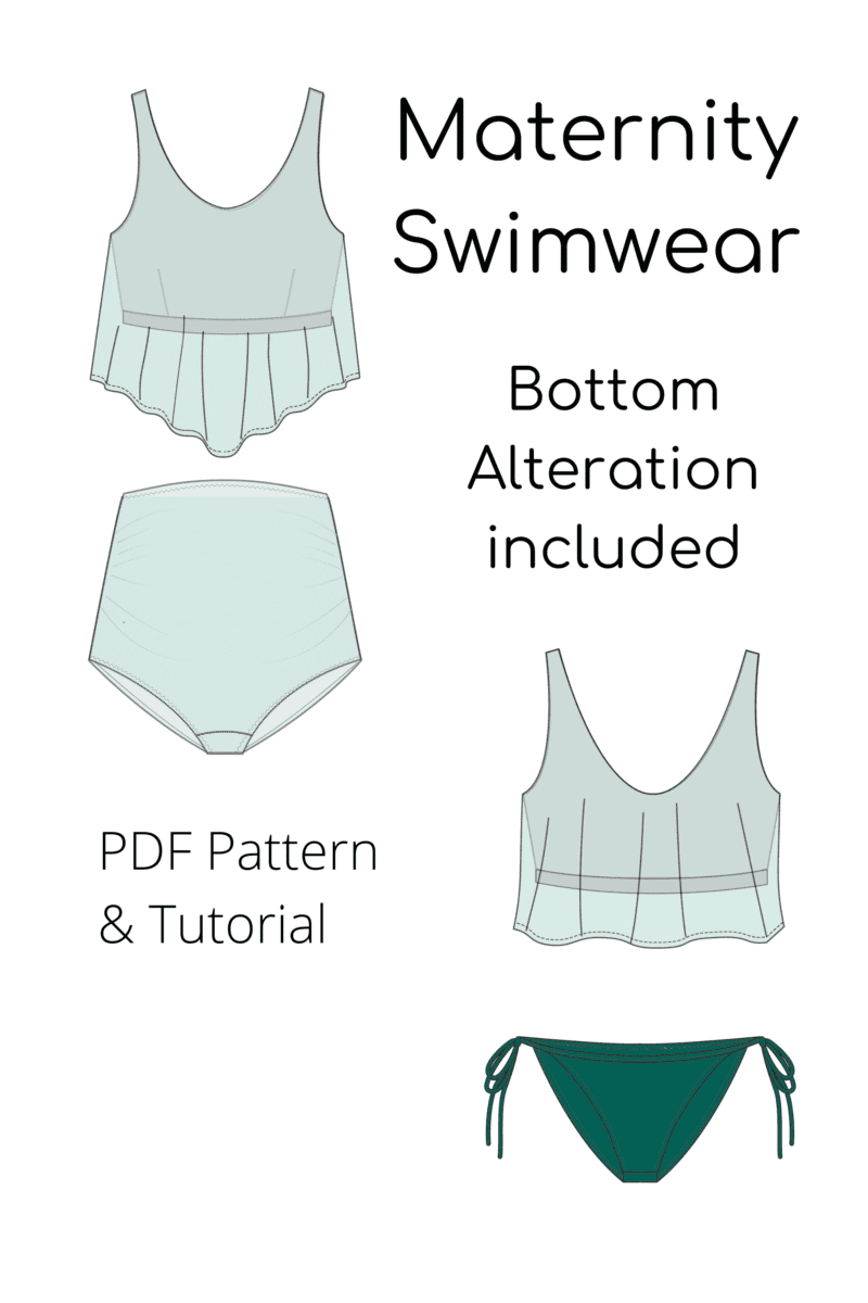 Maternity Pregnancy Swimwear Sewing Pattern | Maternity Tankini | Maternity Bikini | Pregnancy Swimwear| Patterns for pregnancy Sizes XS-6XL - Basic Pattern Block