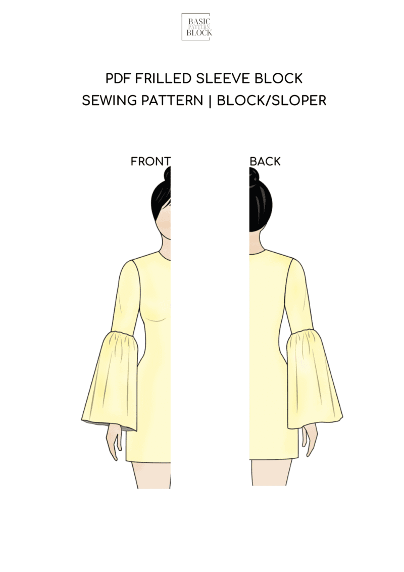 Frilled Sleeve | Sewing Pattern Block | XXS-6XL - Basic Pattern Block
