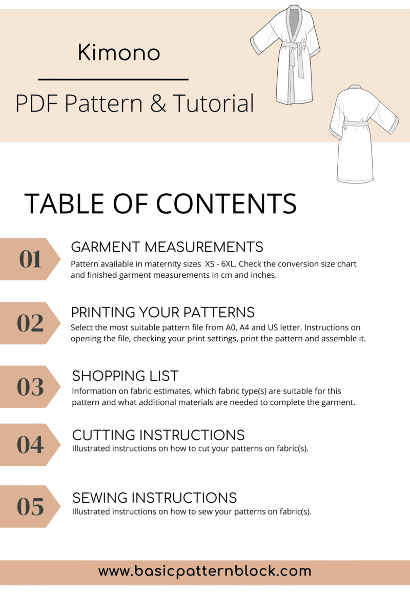 MATERNITY Sewing Pattern | Kimono | Pregnancy Coat | Maternity Outerwear | Patterns for pregnancy | Wrap Coat | Ambitious Elle Patterns - Basic Pattern Block