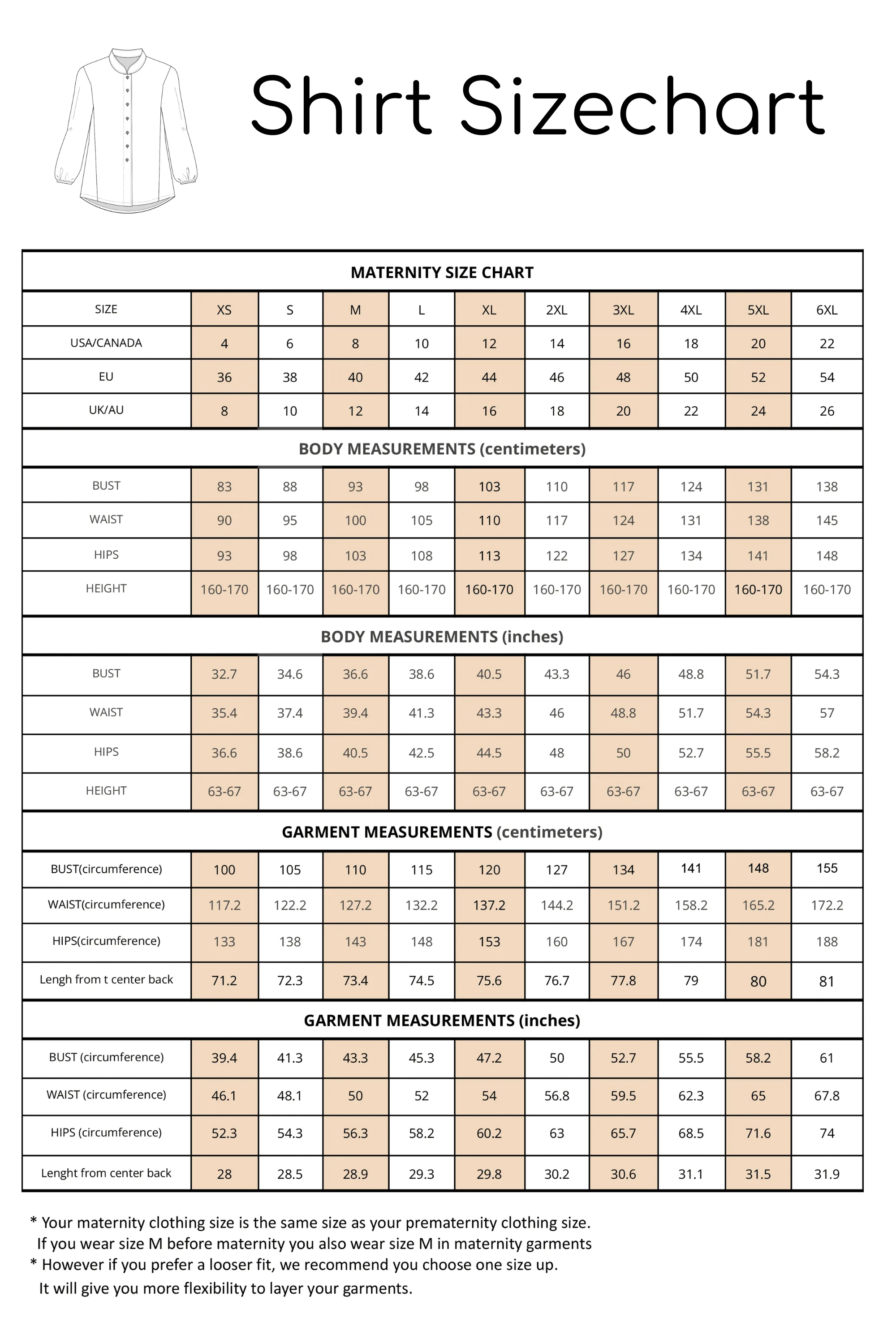 Maternity Pregnancy PDF Shirt Sewing Pattern | Shirt | Longsleeve | Maternitywear | Shirt Relaxed Fit | Pdf Maternity Fashion | Sizes XS-6XL - Basic Pattern Block