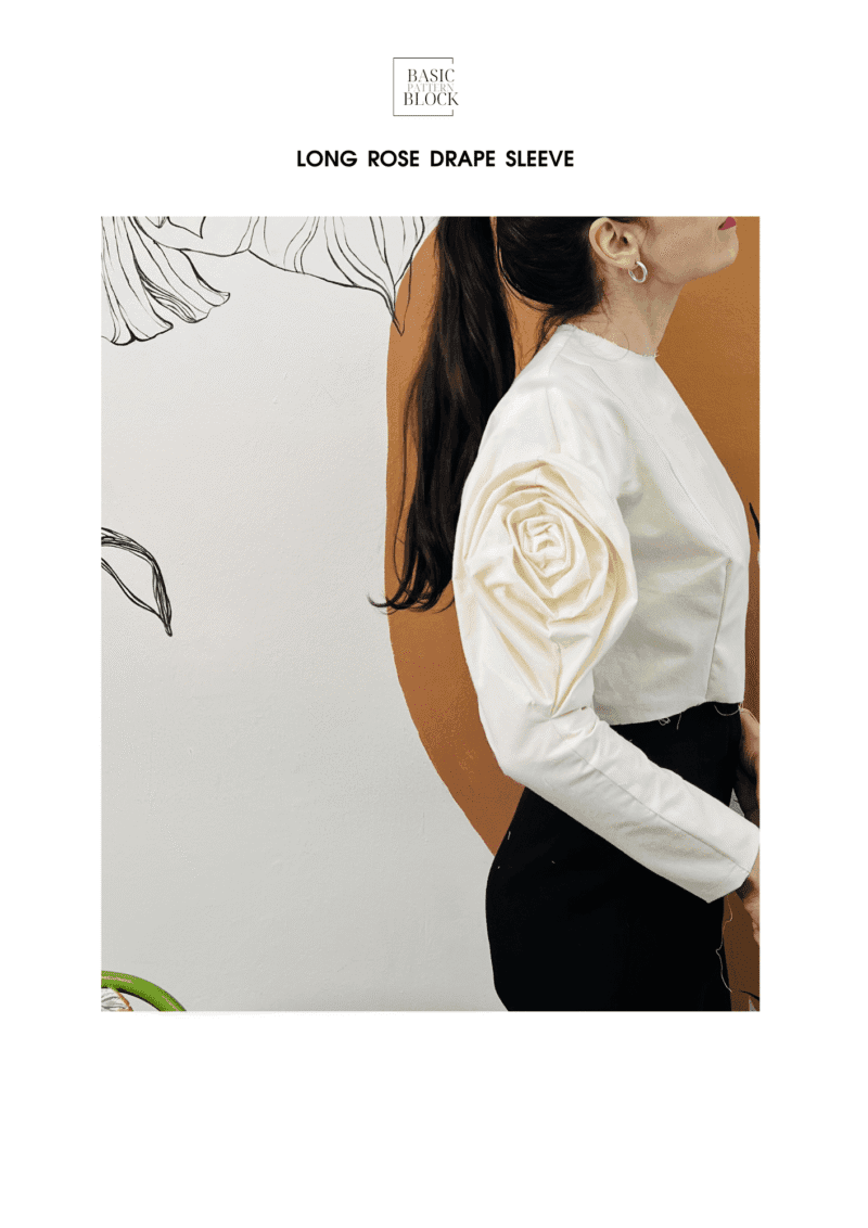 Long Rose Drape Sleeve | Sewing Pattern Block | XXS-6XL - Basic Pattern Block
