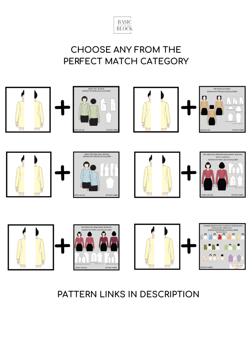 Basic Straight Sleeve | 4 Length | Sewing Pattern Block | XXS-6XL - Basic Pattern Block