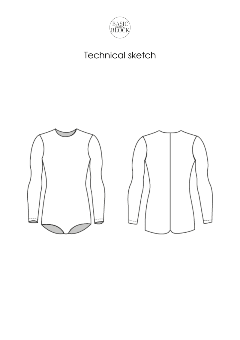 Men's Bodysuit | Sewing Pattern Block | Knitted | XXS-6XL - Basic Pattern Block