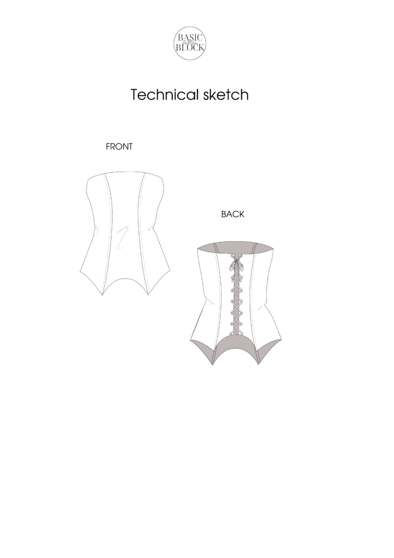 Bustier Top | Sewing Pattern Block | Woven | XS-3XL - Basic Pattern Block