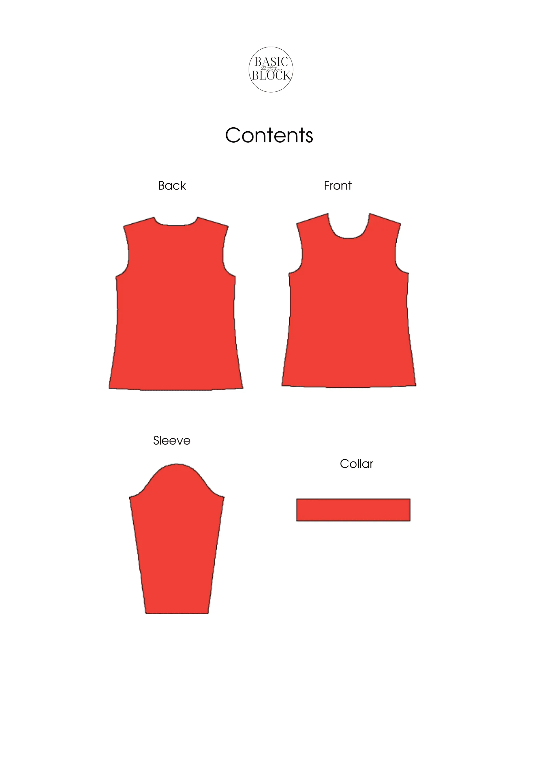 Girl's Top Longsleeve | Sewing Pattern Block | Knitted | 1-6 - Basic Pattern Block