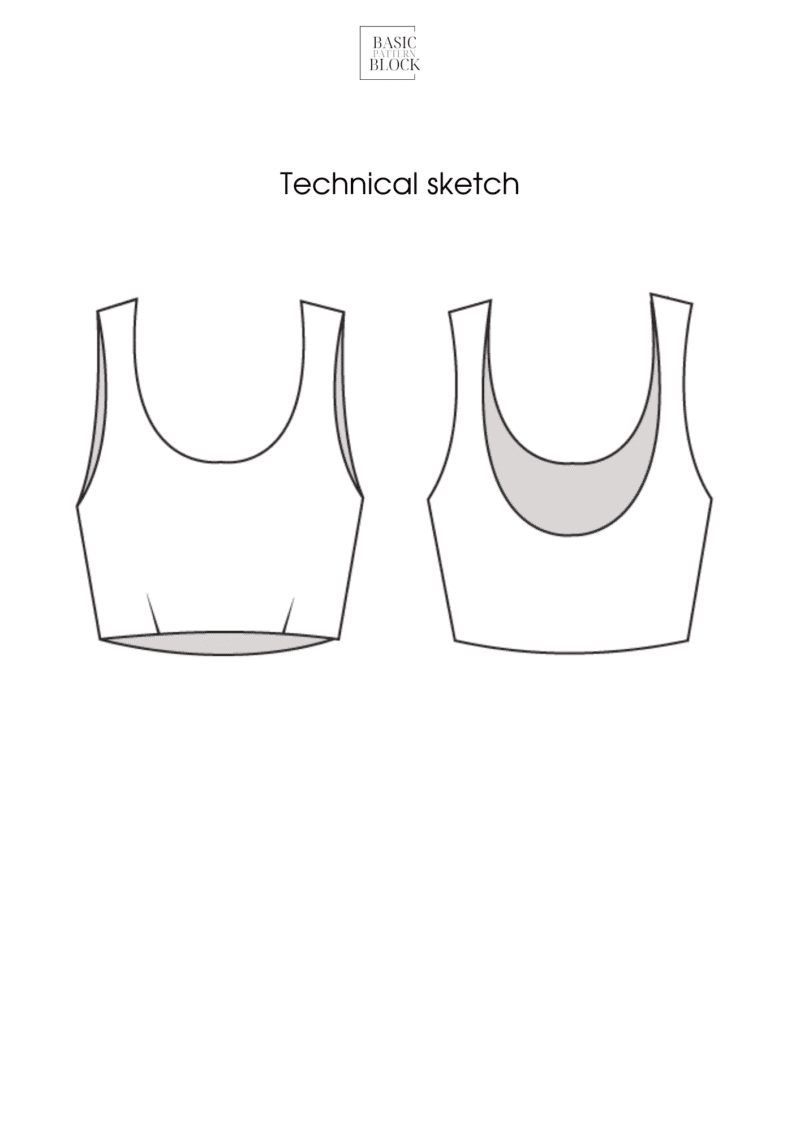 Cropped Tank Top Sewing Pattern Block | Knitted| XXS-6XL - Image 5
