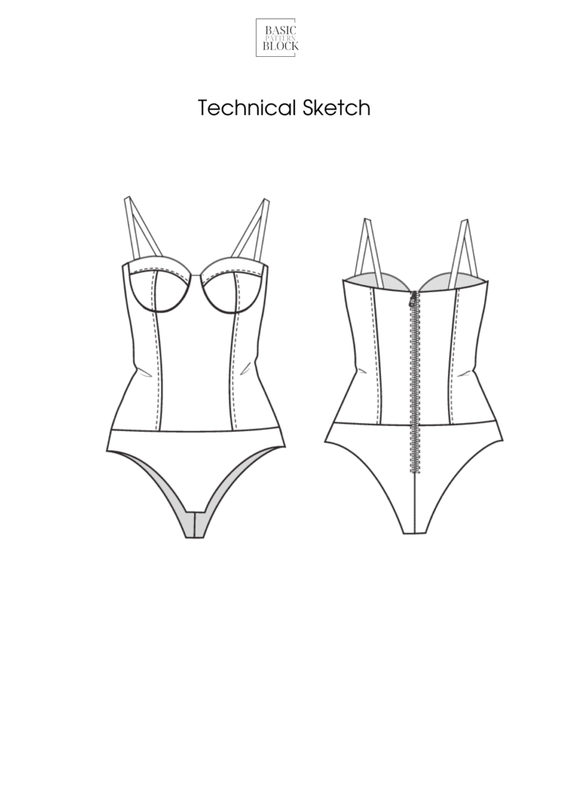Soft Cups Bustier | Sewing Pattern Block | Woven | XS-3XL - Image 5