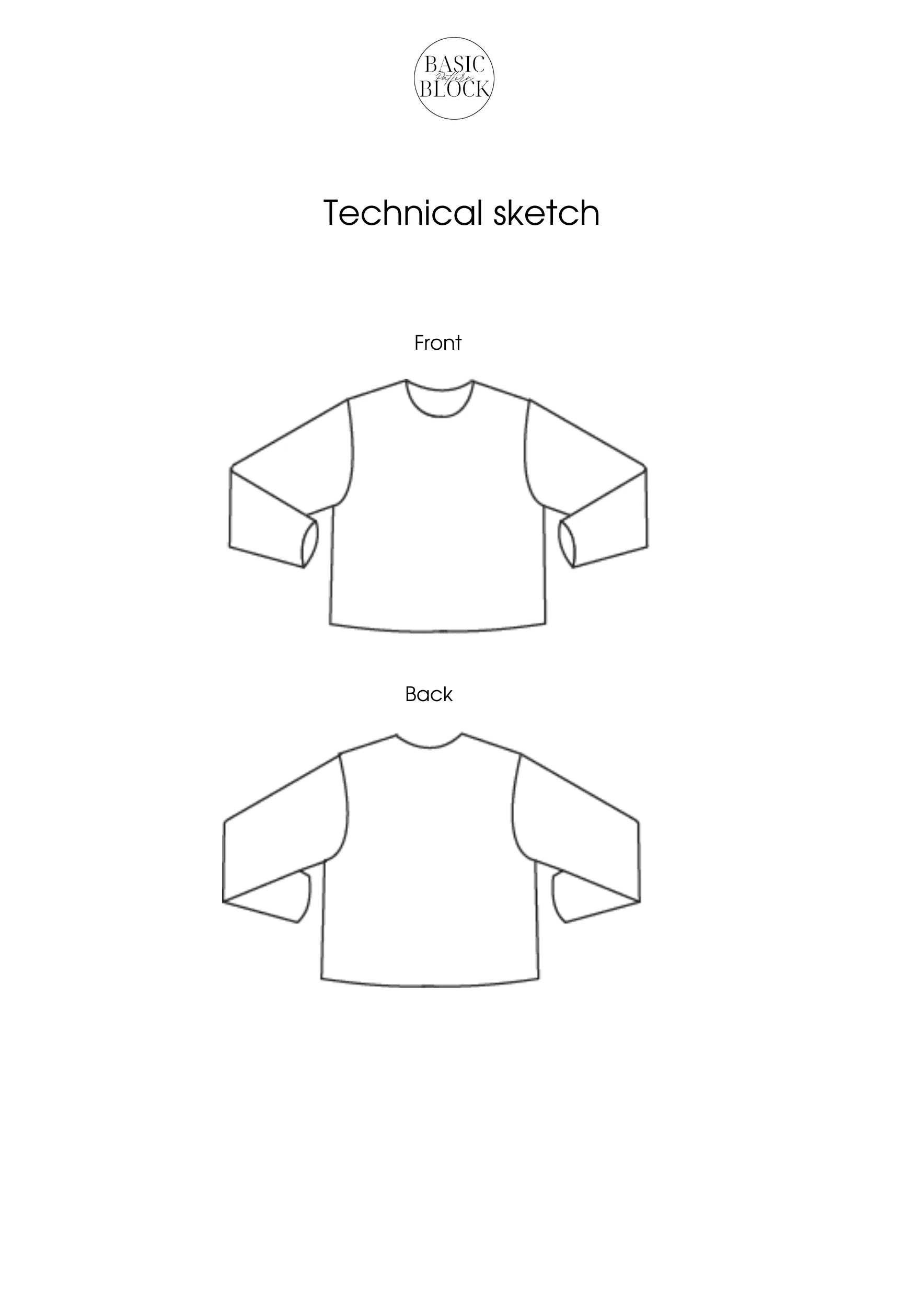 Girls Bodice with sleeve | Sewing Pattern Block | Woven | 1-12 - Basic Pattern Block