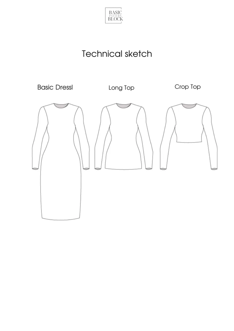 Basic Knit Dress | Sewing Pattern Block | Knitted | XXS-6XL - Image 6