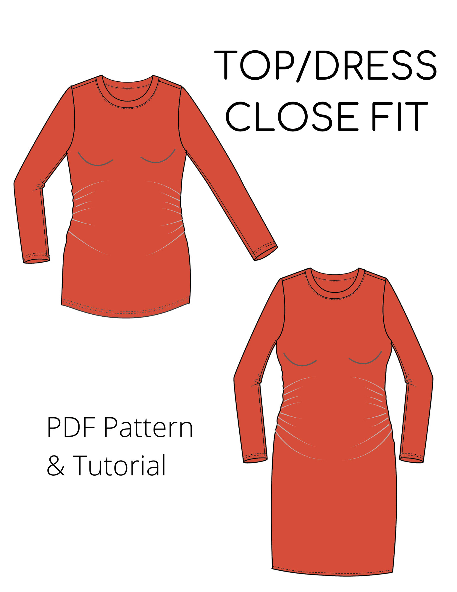 Maternity Pregnancy PDF Knitted Dress Sewing Pattern | Pregnancy Top | Pregnancy Dress | Maternity Blouse | Pregnancy Fashion Sizes XS-6XL - Basic Pattern Block