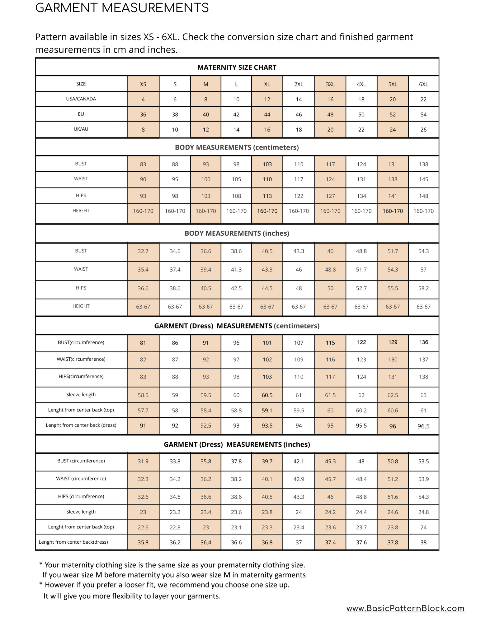 Maternity Pregnancy PDF Knitted Dress Sewing Pattern | Pregnancy Top | Pregnancy Dress | Maternity Blouse | Pregnancy Fashion Sizes XS-6XL - Basic Pattern Block