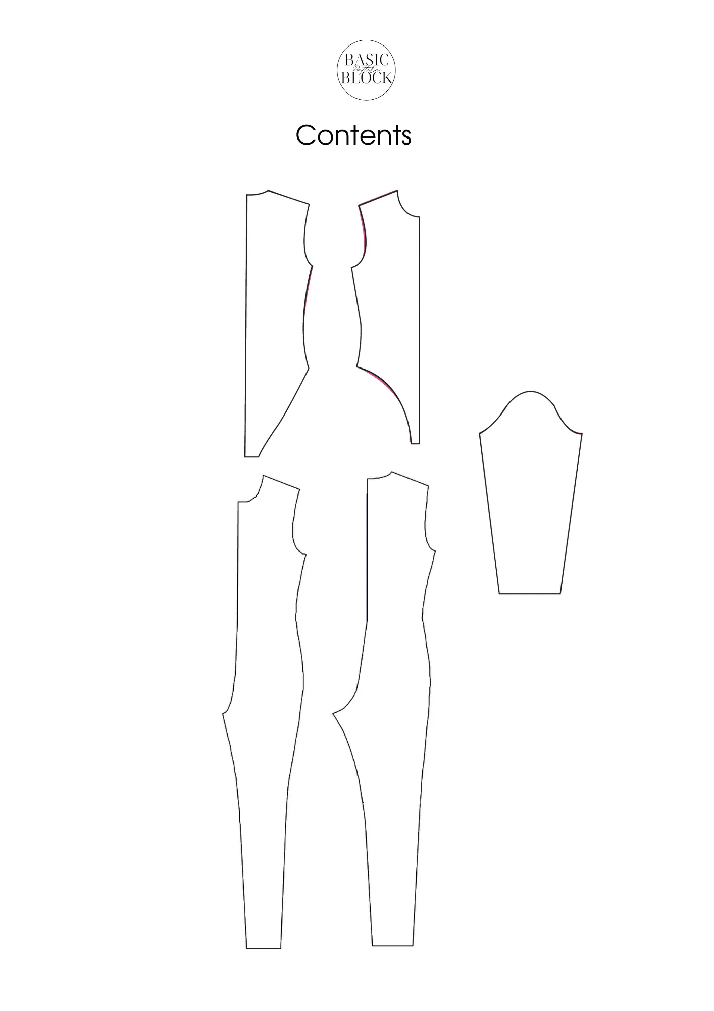 Bodysuit & Leotard Women | with sleeve | Sewing Pattern Block | Knitted | XXS-6XL - Basic Pattern Block