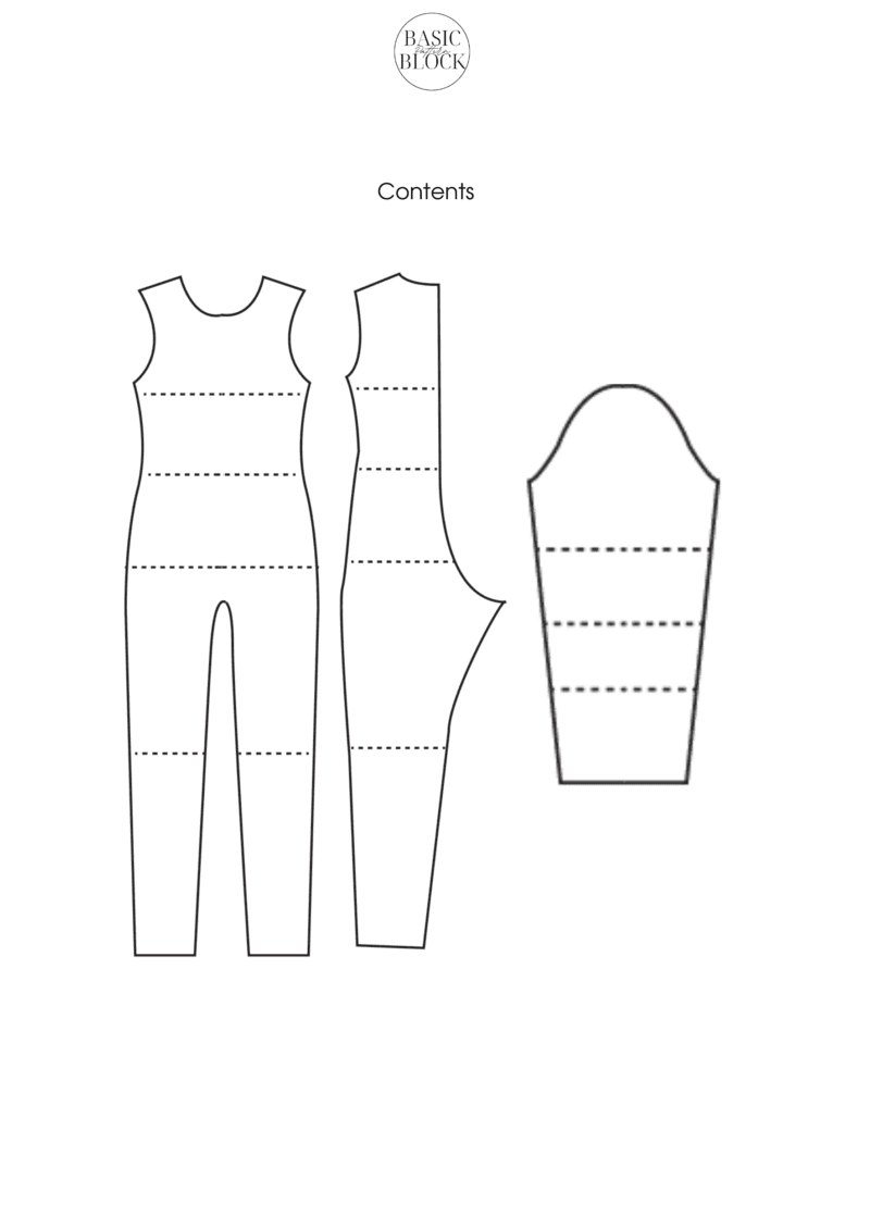 Children No Seam Bodysuit | Sleeve Variation | Sewing Pattern Block | Knitted | 2-14 - Basic Pattern Block