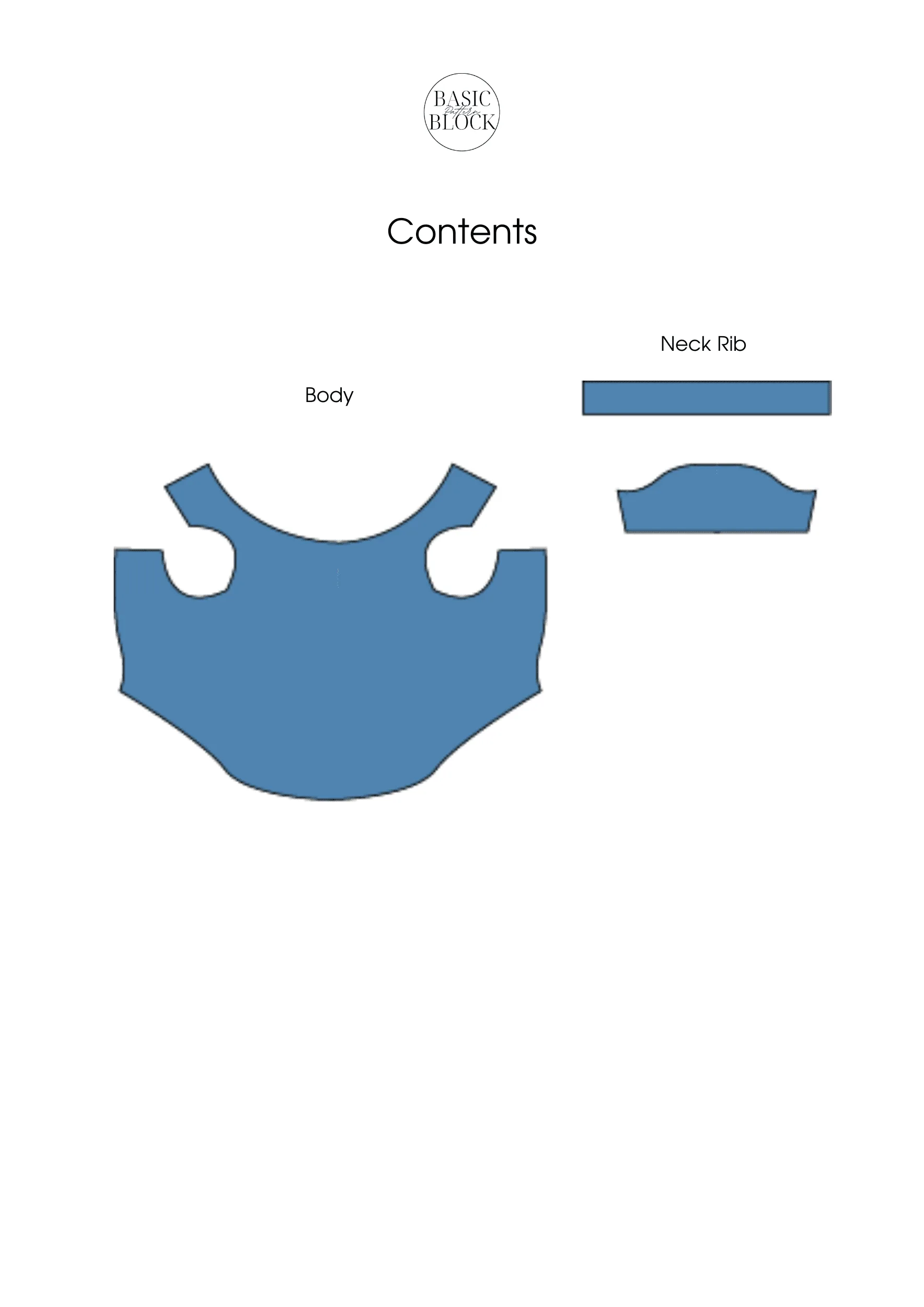 Dog Crewneck T-shirt Sewing Pattern | Knitted | XS-3XL - Basic Pattern Block