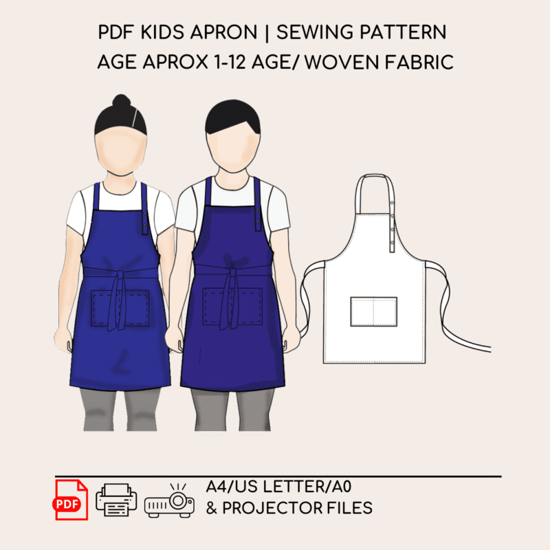 Kid's Apron | Sewing Pattern | Woven |  1-12