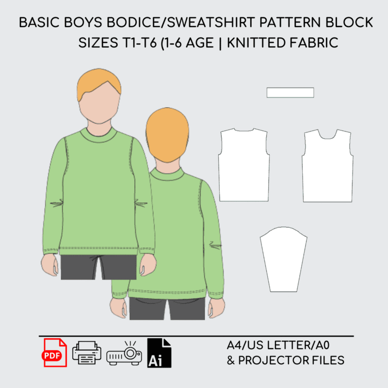 Boy's Longsleeve Top | Sewing Pattern Block | Knitted | 6-16