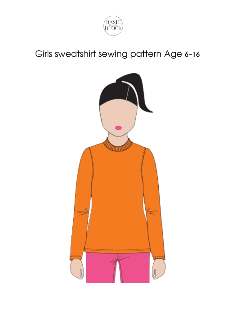 Girl's Longsleeve Top | Sewing Pattern Block | Knitted | 6-16 - Basic Pattern Block
