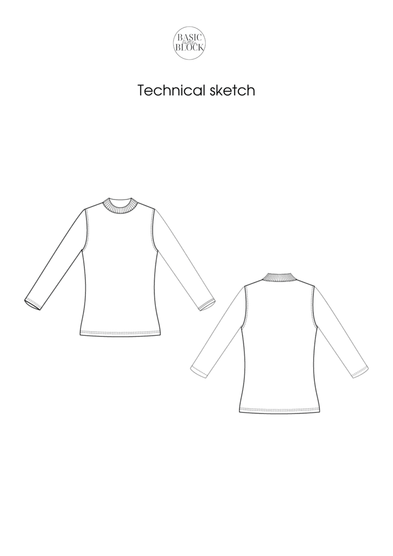Girl's Longsleeve Top | Sewing Pattern Block | Knitted | 6-16 - Basic Pattern Block