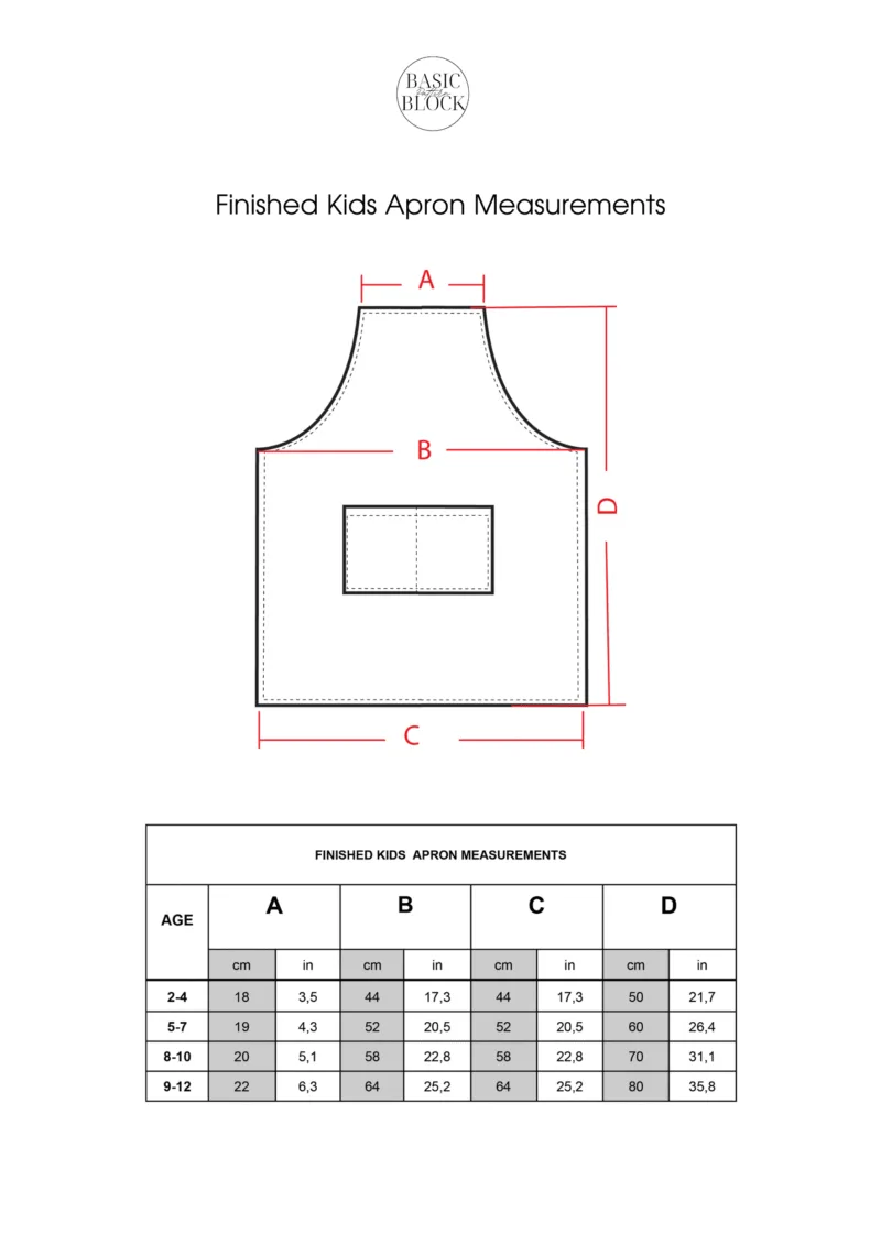 Family Apron Set | Sewing Pattern BUNDLE | Multiple Sizes | Woven - Basic Pattern Block