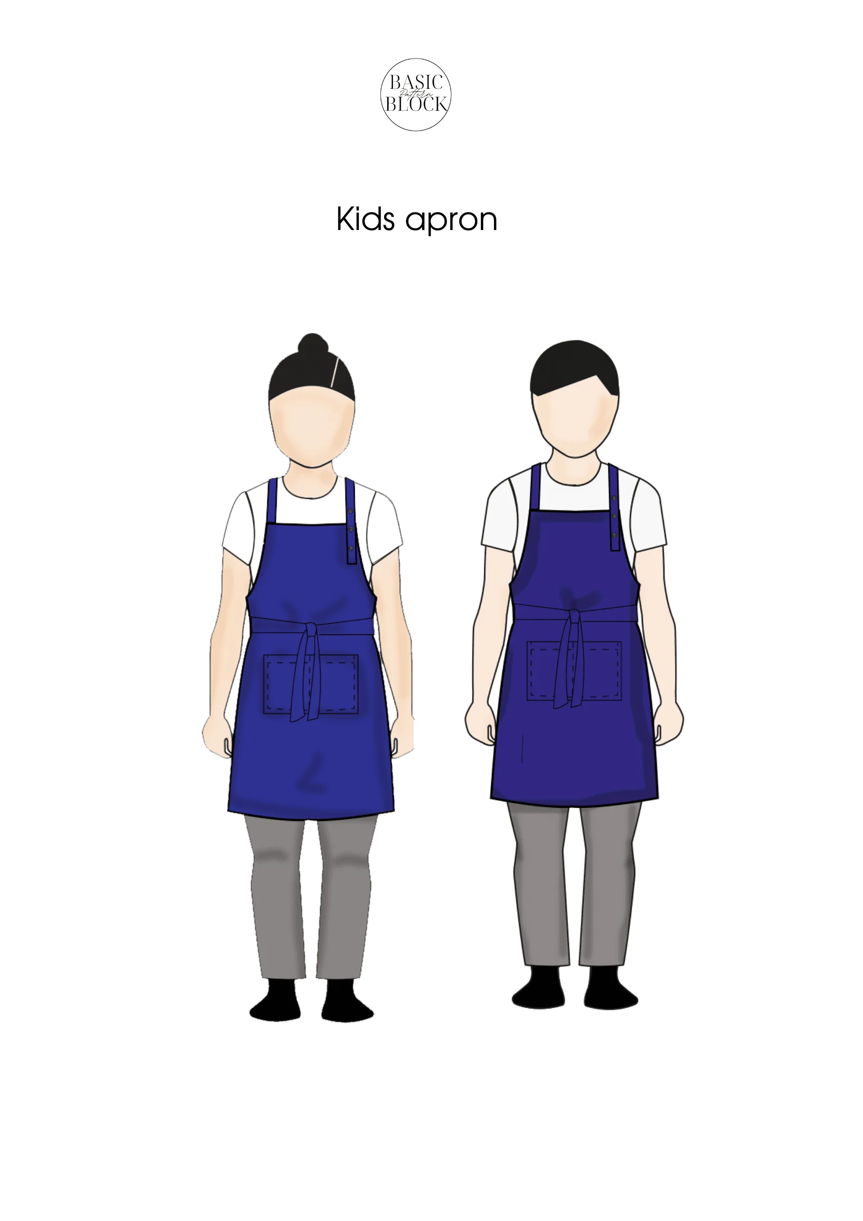 Family Apron Set | Sewing Pattern BUNDLE | Multiple Sizes | Woven - Basic Pattern Block