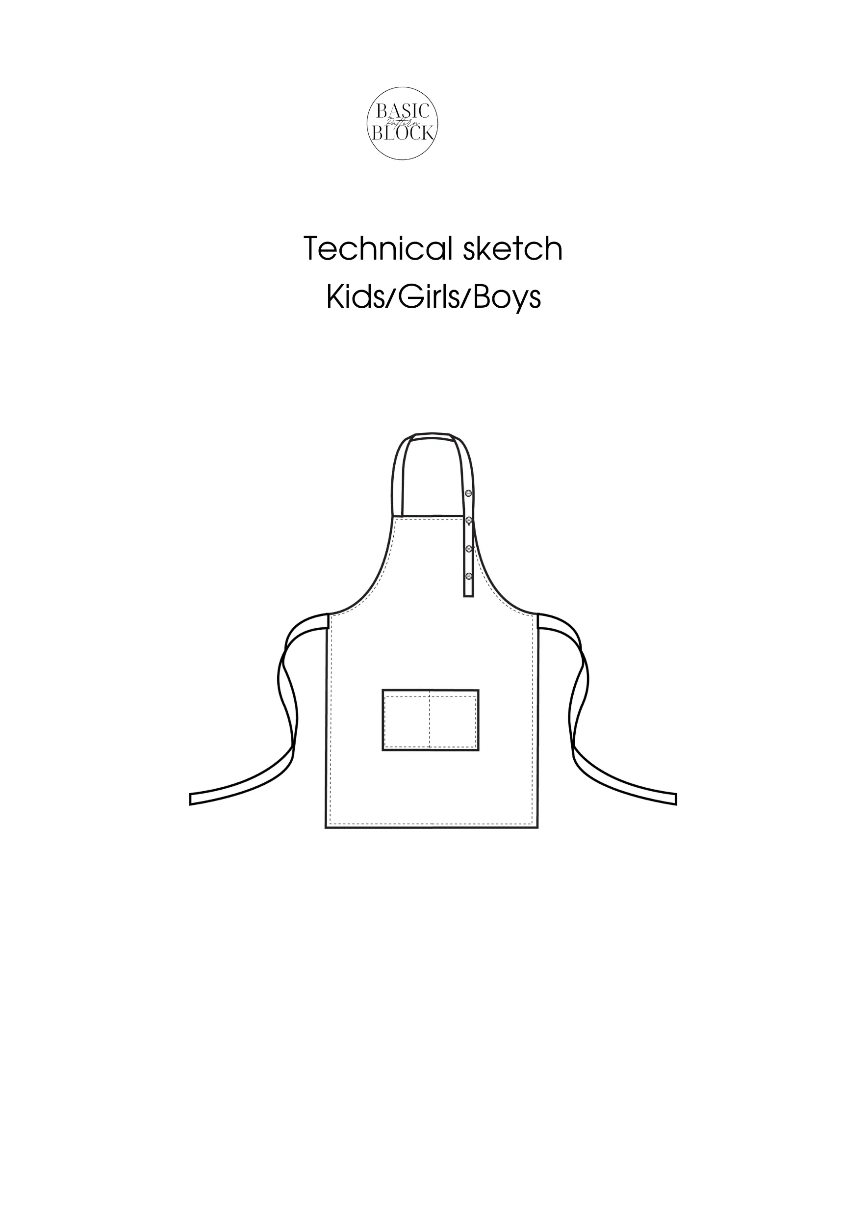 Family Apron Set | Sewing Pattern BUNDLE | Multiple Sizes | Woven - Basic Pattern Block