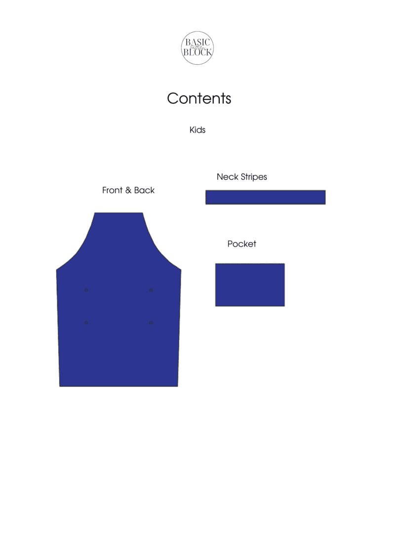 Kid's Apron | Sewing Pattern | Woven | 1-12 - Basic Pattern Block