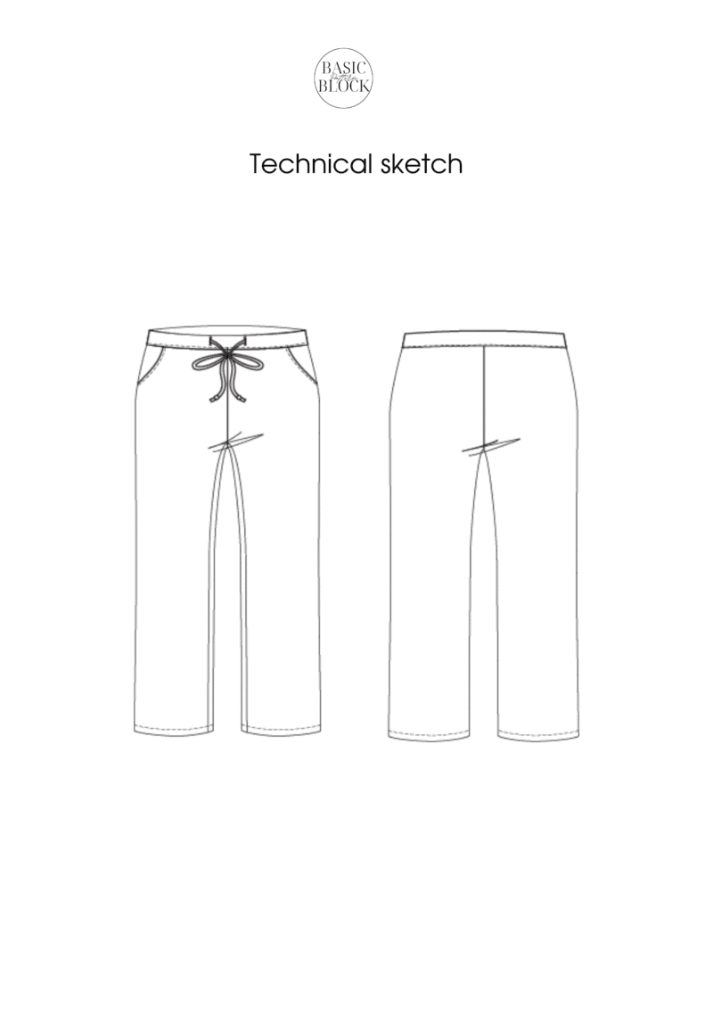 Kid's Jogger Pants | Sewing Pattern Block | Knitted | 1-6 - Basic Pattern Block