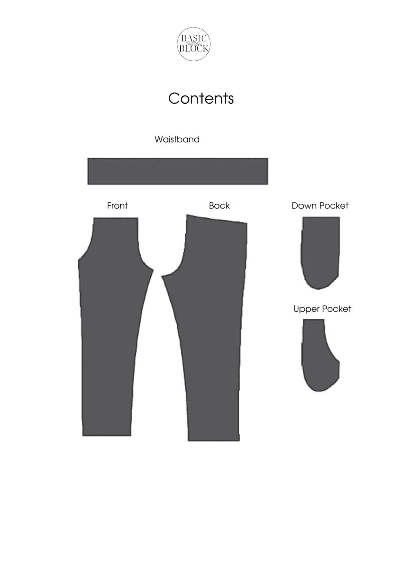 Kid's Jogger Pants | Sewing Pattern Block | Knitted | 1-6 - Basic Pattern Block