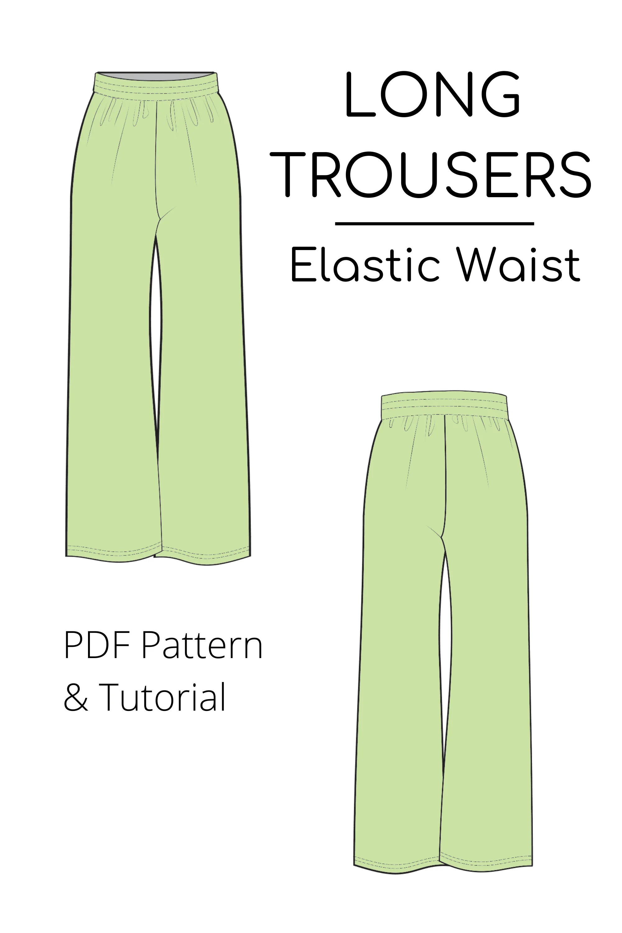 Maternity Pregnancy Pants Sewing Pattern | Wide Leg Trousers | Maternity Trousers Pdf | Elastic Waist Pants | Pregnancy Shorts Sizes XS-6XL - Basic Pattern Block