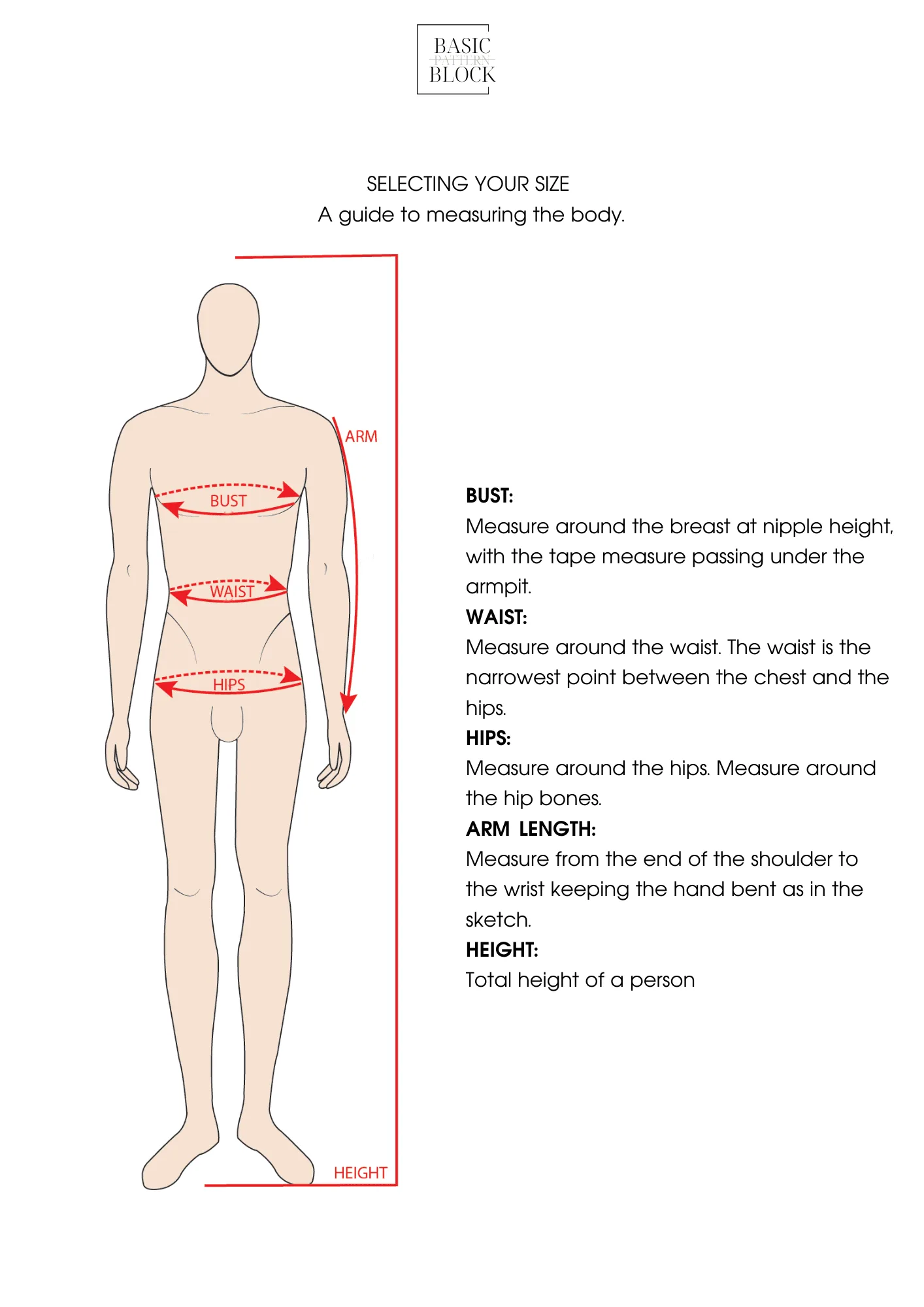 Men Basic Bodice | Sewing Pattern Block | Woven | XXS-6XL - Basic Pattern Block