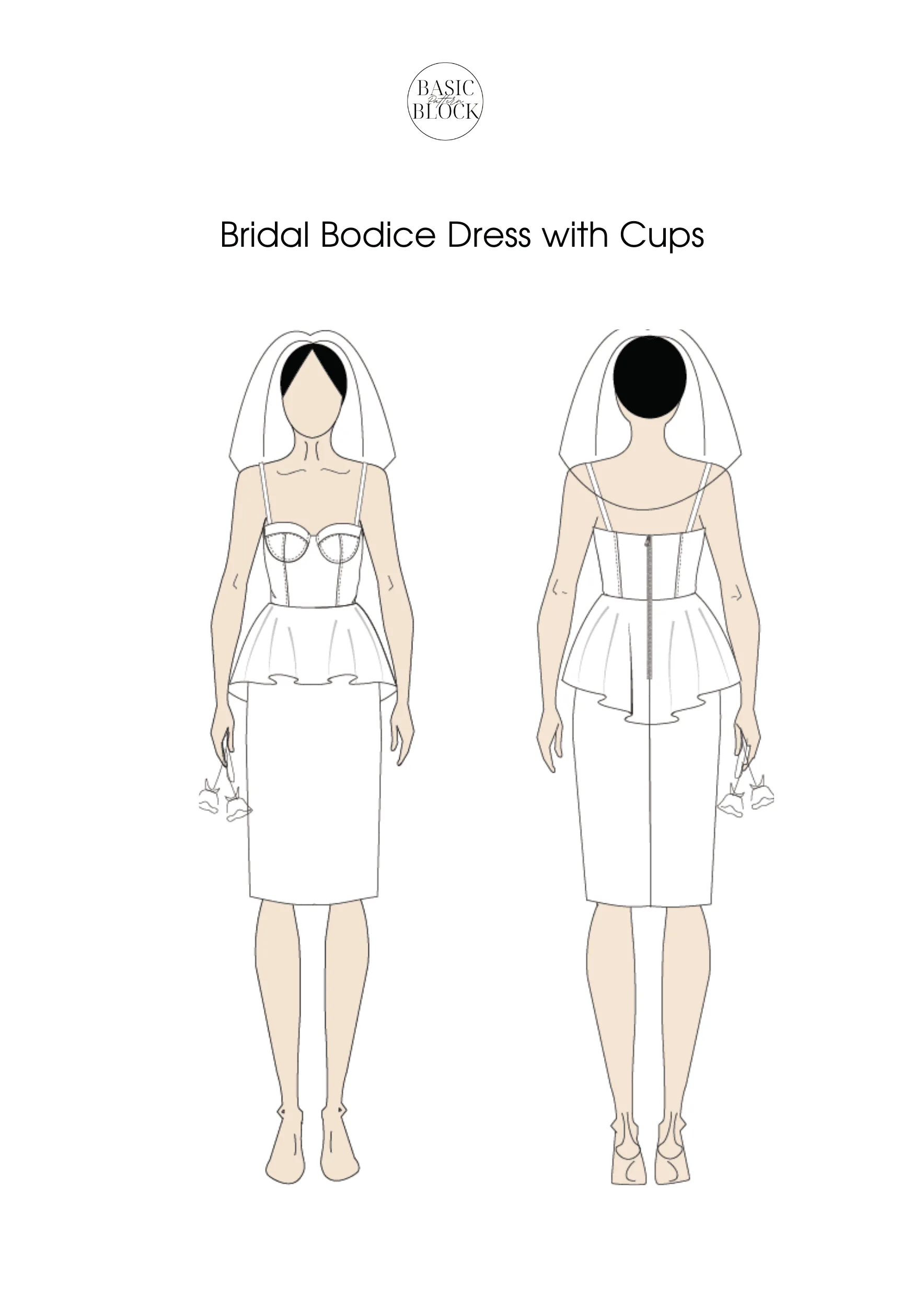 Bridal Corset Dress | Sewing Pattern Block | Woven | XS-3XL - Basic Pattern Block