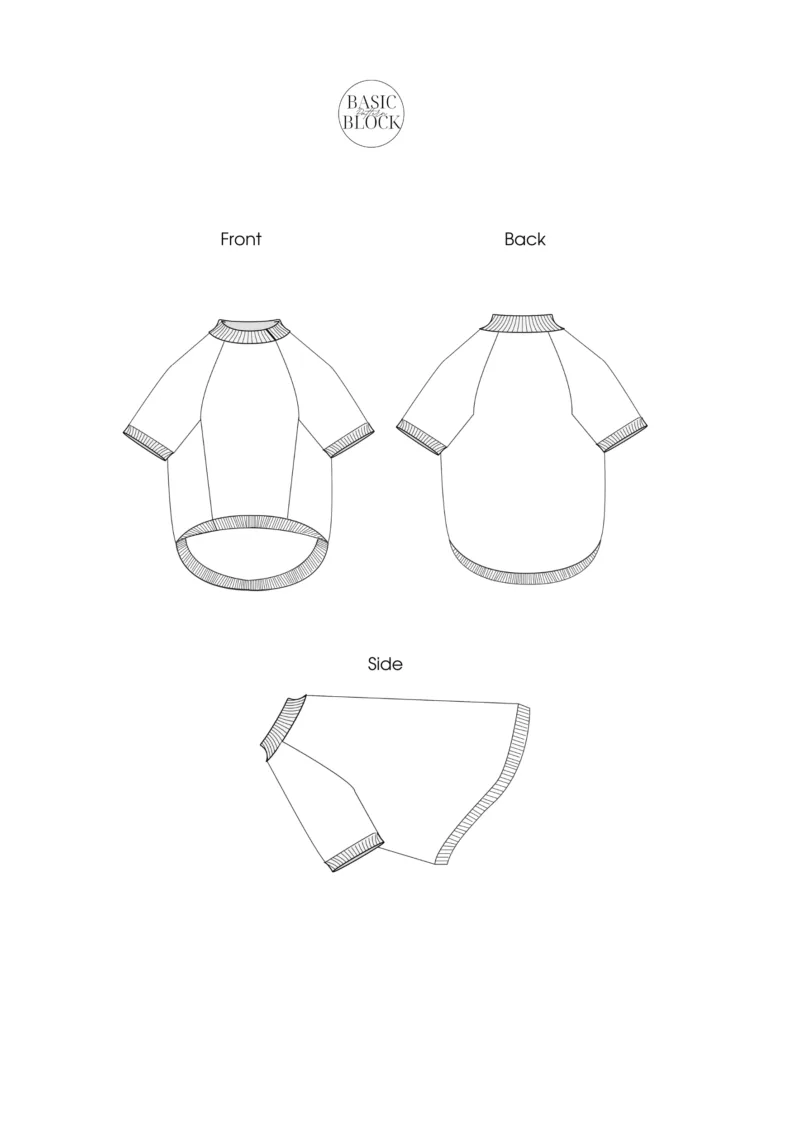 Dog Raglan Sweater | Sewing Pattern | XS-3XL | Knitted - Basic Pattern Block