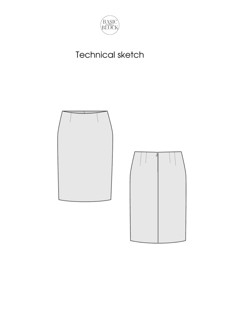 High Waist Skirt Variation | Sewing Pattern Block | A-line & Straight | Woven | XS-3XL - Basic Pattern Block