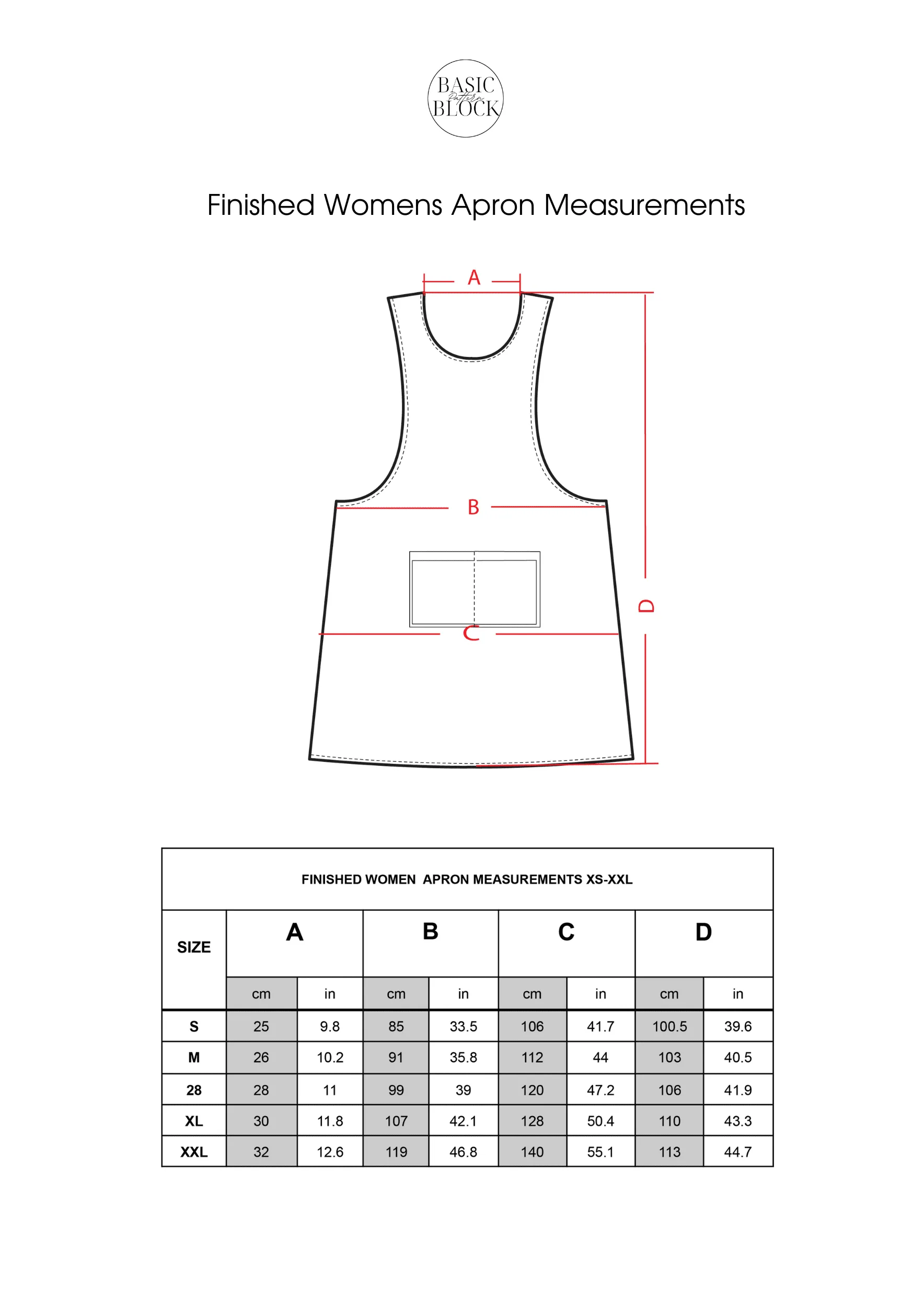 Family Apron Set | Sewing Pattern BUNDLE | Multiple Sizes | Woven - Basic Pattern Block