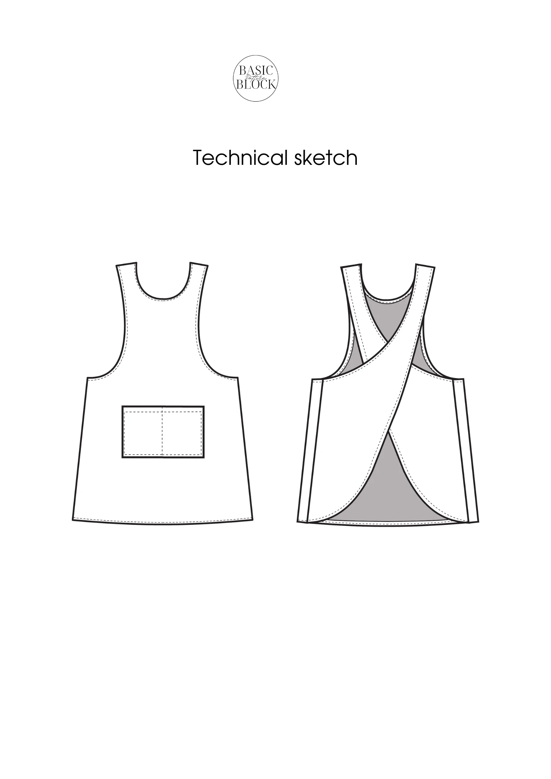 Family Apron Set | Sewing Pattern BUNDLE | Multiple Sizes | Woven - Basic Pattern Block