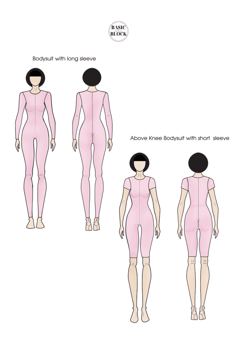 Catsuit Sewing Pattern Block | Knitted| XXS-6XL - Basic Pattern Block