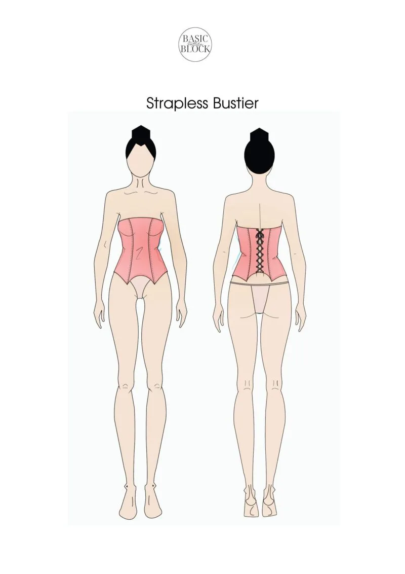 Bustier Top | Sewing Pattern Block | Woven | XS-3XL - Basic Pattern Block