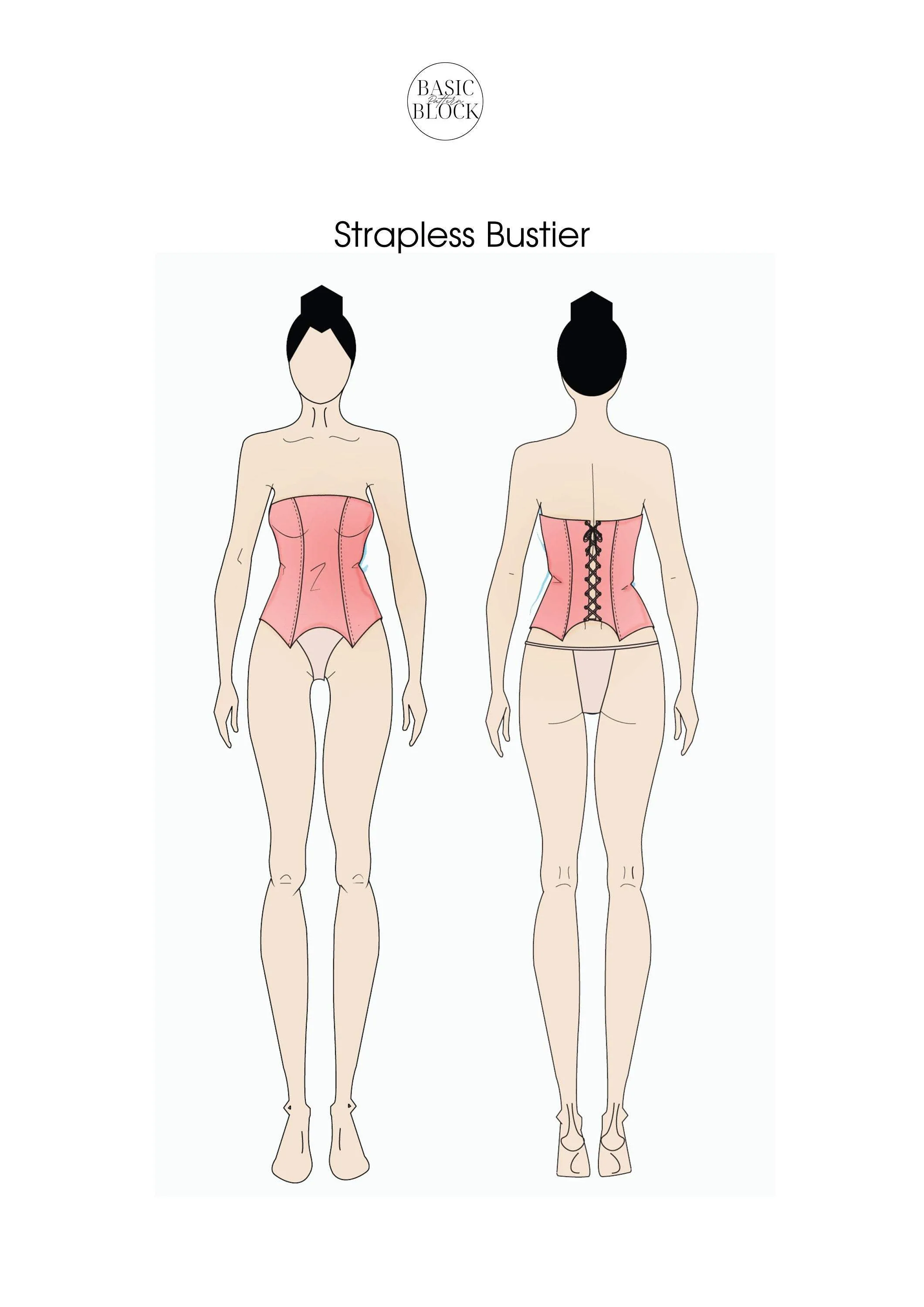 Bustier Top | Sewing Pattern Block | Woven | XS-3XL - Basic Pattern Block