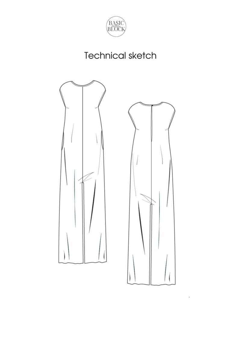 Loose Jumpsuit with Pockets | Sewing Pattern Block | Woven & Knitted | XS-6XL - Basic Pattern Block