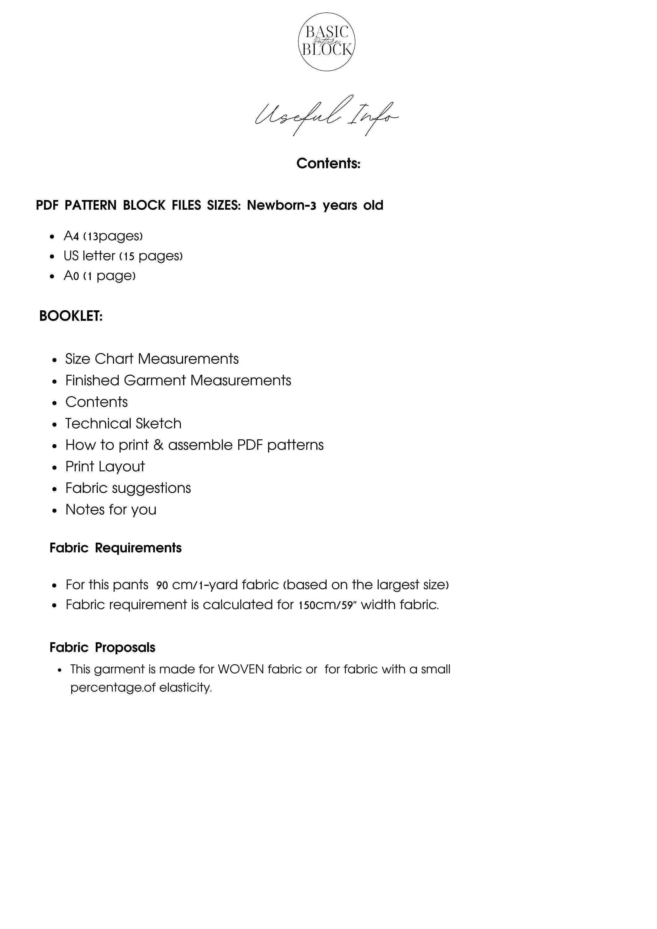 Girls Bodice with sleeve | Sewing Pattern Block | Woven | 1-12 - Basic Pattern Block