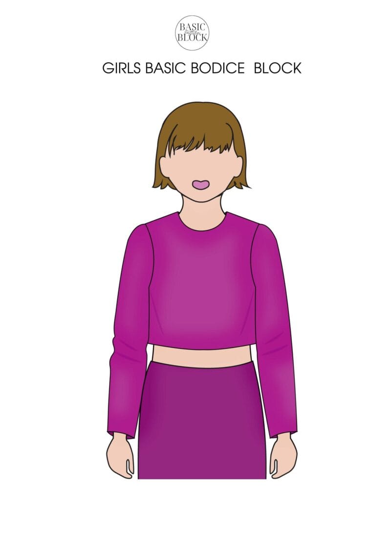 Girls Bodice with sleeve | Sewing Pattern Block | Woven | 1-12 - Basic Pattern Block