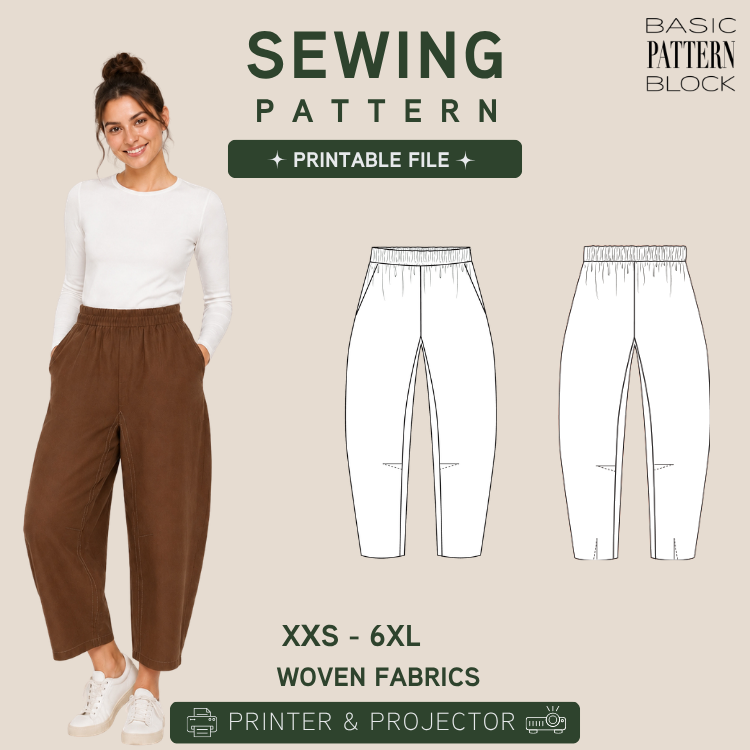 WOMEN BARREL PANTS WITH GUSSET