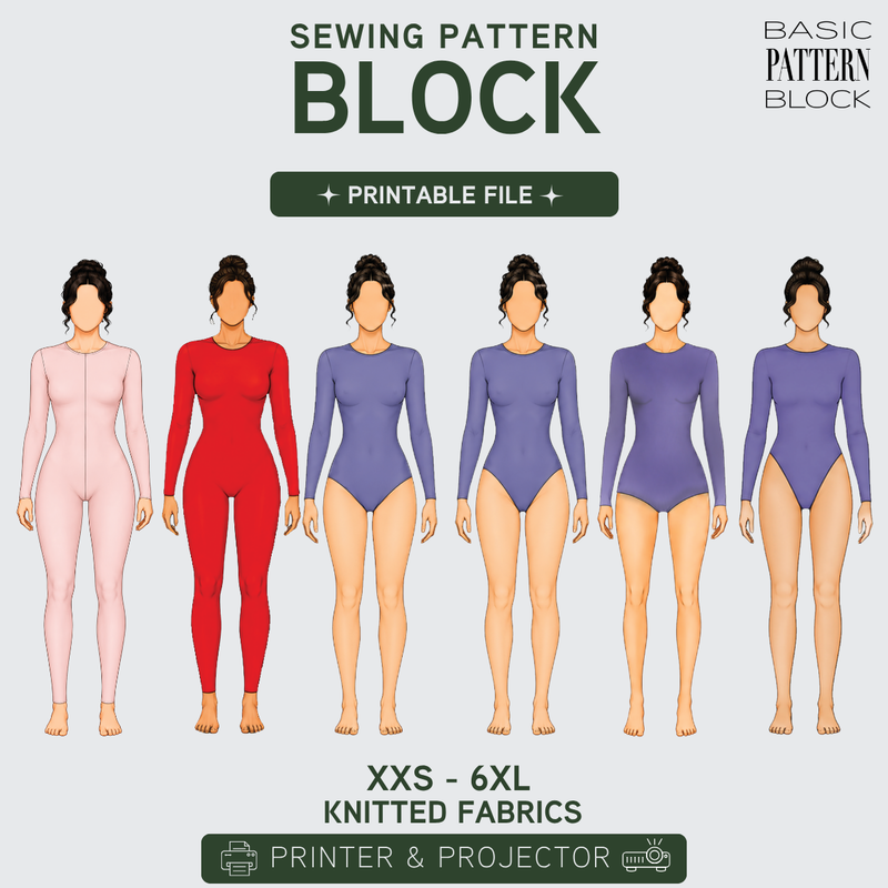 Bodysuit & Leotard Pattern Block Bundle — 6 Styles