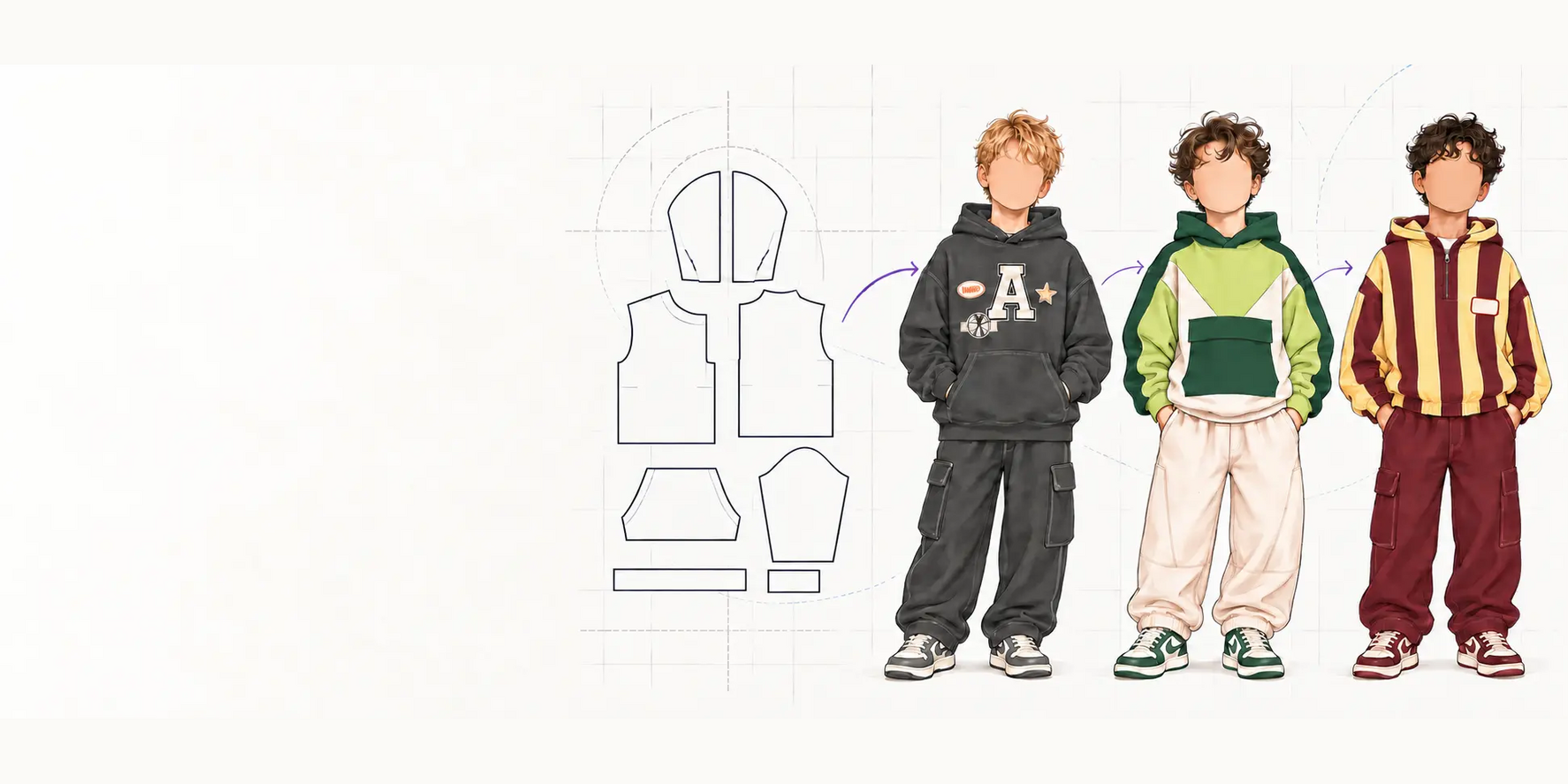 FROM ONE KIDS’ HOODIE BLOCK TO ENDLESS DESIGNS
