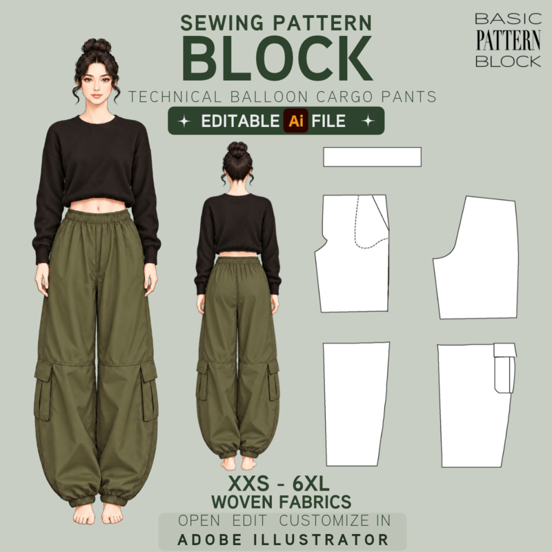 editable-technical-balloon-cargo-pants-pattern-block